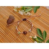 ราคา กำไลข้อมือถักเชือกเทียน กำไลเชือกถักวินเเทจ ลูกปัดไม้ (20405667864)