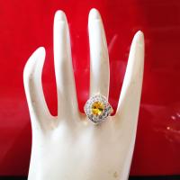 ราคา INSPIRE JEWELRY แหวนพลอยโกเมน แซปไฟร์สีส้ม Padparadscha พลอยประจำคนเกิดวันพฤหัสบดี อัญมณีที่เป็นสีส้ม หรือ สีแสด เรียกว่า ปิตาภรณ์ (19842097255)