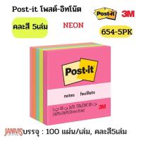 ราคา POST IT กระดาษโน้ต โพสต์ อิท รุ่น 654 5AN คละสีนีออน 3x3 นิ้ว 5 เล่ม แพ็ค (12759772914)