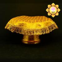 ราคา ผ้าคลุมพาน ผ้ารองพาน ผ้าตาดสีทองชายตะขาบโค้ง (7530134118)