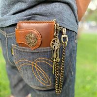 ราคา PSA Leather กระเป๋าสตางค์หนังแท้ โซ่ทองเหลือง พวงกุญแจ 02 สไตล์วินเทจ เท่ๆ ได้ครบชุด (1068612524)