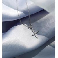 ราคา littlegirl gifts Cross necklace silver 925 สร้อยคอจี้กางเขนประดับเพชร (8295719727)