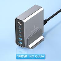 ราคา ASOMETECH 140W เครื่องชาร์จ USB GaN 5พอร์ต Type C PD3 0 QC ชาร์จเร็ว4 0 3 0 PPS USB C ที่ชาร์จเร็วสำหรับโทรศัพท์แท็บเล็ต Macbook 14 Samsung 13นิ้ว (19642715582)