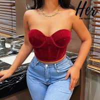 ราคา พร้อมส่ง 2สี ครอปเกาหลี เสื้อสายฝอ ครอปy2k ครอปสายฝอ เกาะอกสม็อค เกาะอกสายฝอ เกาะอกดันทรง เกาะอกไหมพรม เสื้อy2k 3880 (17193296087)