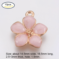 ราคา Beebeecraft 5 20 pc Alloy Enamel Flower Pendants Cherry Blossoms Flower Charms Gold Plated Pendant for Women Jewelry Making Necklace Earrings Bracelet Craft Findings (14013190790)