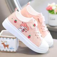 ราคา Ready Stock Sanrio Kuromi girl canvas shoes 2023 spring autumn sports shoes children 39s soft soled sneakers student skate shoes casual shoes (18609804766)