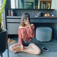 ราคา งานนำเข้า เสื้อแขนยาวคอระบายผ้าชีฟองอย่างดี (1544922698)