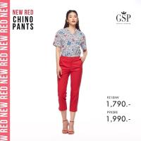 ราคา GSP กางเกงผู้หญิง ชิโน่ แพนท์ ขาครอป สีแดง P9XSRE (19213483722)