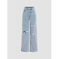 ราคา Cider Cider KPOP Denim Basic Ripped Jeans (19981751411)