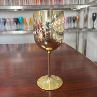 ราคา Moet Chandon Champagne Flute Steel Goblet Champagne Cup Wine Glass tail Glass Creative Metal Wine Glass for Bar Restaurant (20419669136)