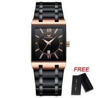 ราคา FNGEEN นาฬิกาผู้ชายอัตโนมัตินาฬิกาแบรนด์หรูกันน้ำสแตนเลสหน้าปัดสี่เหลี่ยมนาฬิกาควอทซ์พร้อมปฏิทินแฟชั่นลำลอง (18900276712)
