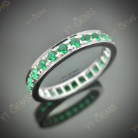 ราคา แหวนพิรอด มรกต แหวนเงินแท้ ชุบทองคำขาว พลอยมรกต CZ รอบวง YTG 11201 (14834864384)