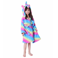 ราคา เสื้อคลุมอาบน้ำยูนิคอร์น Kigurumi สำหรับเด็กผู้หญิงชุดนอนรุ้งยูนิคอร์นดาวชุดคลุมอาบน้ำมีฮู้ดลายการ์ตูนชุดนอนคอสเพลย์สัตว์ (17397371253)