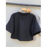 ราคา เสื้อครอปแขนสั้นสีพื้น ตัวละ 100 บาท (16234331309)