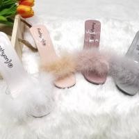 ราคา รองเท้าส้นแก้ว สูง 2 5 นิ้ว ขนฟรุ้งฟริ้งน่ารักๆ (9530912677)