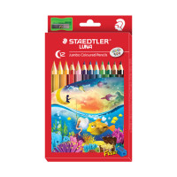 ราคา STAEDTLER สีไม้จัมโบ้ Luna Jumbo 12 สี ด้ามสั้น ยาว ดินสอสีรูปทรง 6 เหลี่ยม ด้ามใหญ่จับถนัดมือ เหมาะสำหรับเด็กเล็ก (10522739799)