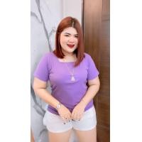 ราคา เสื้อยืดสาวอวบ คอเหลี่ยม (21287562533)