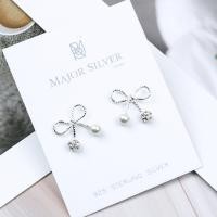 ราคา โบว์ 14 มิล ใส่พลอย ติดมุกญี่ปุ่น ต่างหูเงินแท้ 92 5 ต่างหูน่ารักๆ สไตล์เกาหลี ต่างหูเงินแท้ 100 Major Silver (11483205289)