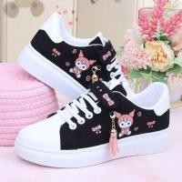 ราคา Ready Stock Sanrio Kuromi girl canvas shoes 2023 spring autumn sports shoes children 39s soft soled sneakers student skate shoes casual shoes (18609804767)
