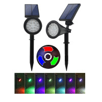 ราคา 7LED ไฟปักสนาม Solar light ใช้ในสวน ปรับแสงได้ 2 สี white or warm light (18339413962)