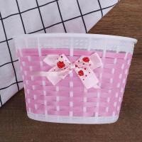 ราคา Dtake ตะกร้าจักรยานกระเป๋าด้านหน้าจักรยานโบว์ด้านหน้าตะกร้าสำหรับเด็กสาวขี่จักรยาน (10175488972)