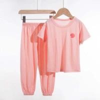 ราคา Lf เสื้อยืดแขนสั้นเด็กผ้าไหมน้ำแข็งเซ็ทชุดนอน100 150ซม ชุดนอนเข้าชุดกางเกงขายาวลายโคมไฟสำหรับฤดูใบไม้ผลิฤดูร้อน (17228500409)