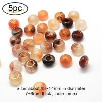 ราคา Beebeecraft 5 10 PC ธรรมชาติอินเดีย Agate ลูกปัดยุโรปขนาดใหญ่หิน Rondelle หลวมลูกปัดยุโรป Charm สร้อยข้อมือสำหรับเครื่องประดับ (16058050204)