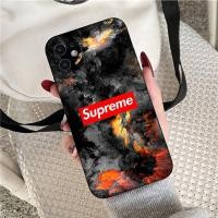 ราคา Casing หรับ iPhone 11 12 Mini X Xs XR Pro Max 6 6s 7 8 6 7 8 Plus 5 5s SE 2020 EL107 supreme Logo Pattern Phone เคสโทรศัพท์ อ่อนนุ่ม TPU Black ปก (19710841029)