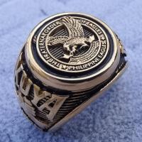 ราคา แหวนนกอินทรีสำหรับผู้ชายแท่งสแตนเลสสตีลแหวนวัวขนาด7 13 (20534582227)