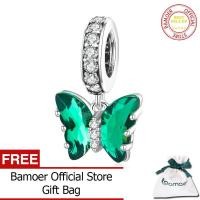 ราคา BAMOER จี้ห้อยสร้อยข้อมือผู้หญิงประดับเพทายสีชมพูผีเสื้อแท้925จี้เงินแท้สำหรับกำไลข้อมือผู้หญิงเครื่องประดับสร้อยคอ BSC423 (9552782836)