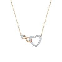 ราคา Swarovski Outlet discount rose gold eternal love necklace womens crystal bracelet heart shaped clavicle chain SSY (20636583674)