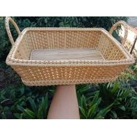 ราคา เครื่องครัว อุปกรณ์เสริฟ ตระกร้าใส่ขนมปัง ถาดตระกร้าหวายทรงสี่เหลี่ยม โครงสร้างทำจากหวาย 100 งานถักลวดลายจากหวายเทียม (21221736817)