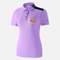 ราคา Malbon Golf Womens Embroidered Logo Color Block Short Sleeve T Shirt 2302 (21123619908)