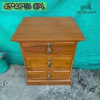 ราคา TH ตู้เก็บเอกสาร ตู้สำนักงานไม้สัก ตู้ข้างเตียง 3 ชั้น ฐานทึบ 43x48x56 ซม กว้างxลึกxสูง ตู้หัวเตียง ไม้สักเกรดดีที่สุด สีย้อม อิฐ (20915895351)