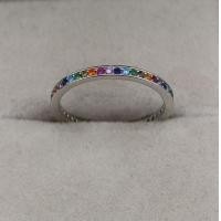 ราคา Silver thai Jewelry แหวนเงินแท้ 925 ประดับเพชร cz สีรุ้ง 925 sterling silver ring decorated with rainbow cz diamonds (21378134136)