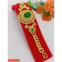 ราคา ข้อมือเพชรซีกพลอยเขียวหยก ข้อมือลายเลส ดูดี หุ้มทองแท้ (19778752311)