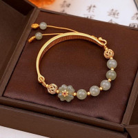 ราคา ลูกปัดหยกผู้หญิงกำไลข้อมือลายดอกไม้เครื่องประดับทองคำทราย (18075763244)