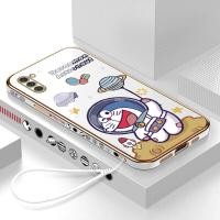 ราคา ใหม่ปลอก Samsung Galaxy A02 A02S A03S A10S A11 A12 A12 5G A20 ฟรี น่ารักการ์ตูน Doramon นักบินอวกาศอวกาศขอบสแควร์รูปแบบปลอกชุบโทรศัพท์หรูหราเปลือกนุ่มโทรศัพท์กรณี (12807466137)