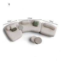 ราคา BUNISE Pebble fabric combination sofa Italian simple designer creative large flat villa living room hotel sofa TB120205 (21036867178)