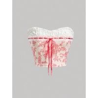 ราคา เสื้อเกาะอก แต่งโบว์ด้านหน้า มี2สี couqutte ୨୧ (20878357702)