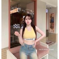 ราคา พร้อมส่ง CLN tank crop เสื้อกล้าม ทรงครอป sport girls ช่วงขอบเอวต่อแผ่นยางยืดทอลายแบรนด์ดัง แบบตามช็อปเลยค่ะ by valen (19999464621)