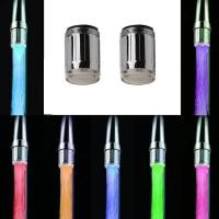 ราคา ไฟสีสันสดใส LED ก๊อกน้ำเครื่องเติมอากาศไวต่ออุณหภูมิพร้อมอะแดปเตอร์ในห้องครัวห้องน้ำประหยัดน้ำหัวเชื่อมก๊อกน้ำ LED ภายนอก (21170788237)