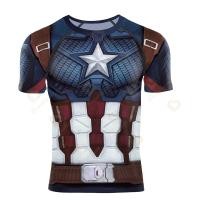 ราคา เสื้อยืด Superhero Captain America สำหรับผู้ชาย กีฬาฟิตเนส เสื้อยืด เพาะกาย เสื้อผ้าออกกำลังกาย เสื้อยืดแขนสั้น ผู้ชาย XS 5XL (19163243943)