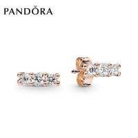 ราคา PANDORAˉ Rose Gold Elegant Light Stud Earrings 280725CZ Simple Earrings Hoop earrings Stud earrings Drop earrings Women Jewelry PANDORAˉ charm (16521822712)