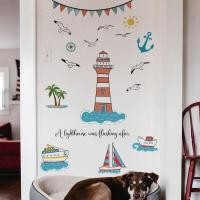 ราคา 38x58cm การตกแต่งประภาคารทางทะเลสติ๊กเกอร์ติดผนัง สติกเกอร์ห้องนอนห้องนอน ห้องนอน ห้องสุขาการตกแต่งห้องสุขา การถอดสติ๊กเกอร์ติดผนัง PVC ด้วยตนเอง (19652600609)
