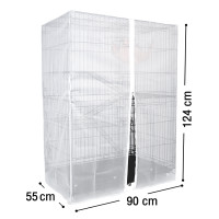 ราคา กรงเเมว 3 ชั้น กรงเเมวพับได้ กรงเเมวขนาดใหญ่ มี 2 ขนาด 75x47x105 และ 90x55x124ซม มีมุ้งขายแยก แถมเปล ถาดใต้กรง กรงเคลือบสีกันสนิม Cat Cage (21005724030)