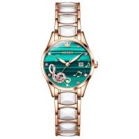 ราคา OLEVS 3605 Japan Quartz Women Wristwatch Waterproof Fashion Ceramic Band Watches For Women Luminous Calendar (20439000085)