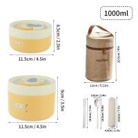 ราคา WORTHBUY กล่องใส่อาหารกลางวันเก็บอุณหภูมิพร้อมถุงและกล่อง Bento แบบพกพาช้อนส้อมวางซ้อนกันได้กันรั่วสลัดผลไม้กล่องเก็บอาหารไมโครเวฟสามารถอุ่นได้ (21330510579)