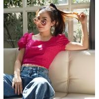 ราคา weerin Dolly crop เสื้อครอปลูกไม้ เสื้อแขนตุ๊กตา เสื้อลูกไม้แขนตุ๊กตา เสื้อแขนพอง มี5สี (1376676823)