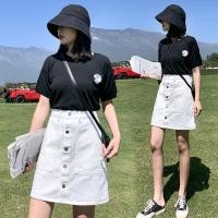 ราคา Huitou Yada กระโปรงยีนส์สาวอวบ กระโปรงเอวสูงผู้หญิง กระโปรงทรงเอสไตล์เกาหลีปลายรุ้ย แฟชั่น ยีนส์ S 2XL สีพื้น สีขาว สีดำ (15509530160)